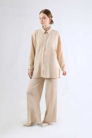 Oversize Shirt Suit Cream - 3