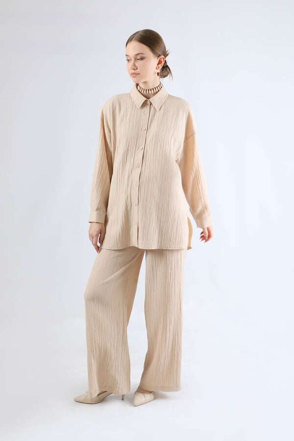 Oversize Shirt Suit Cream - 3