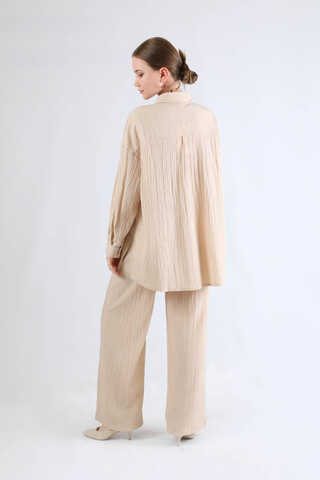 Oversize Shirt Suit Cream - 5