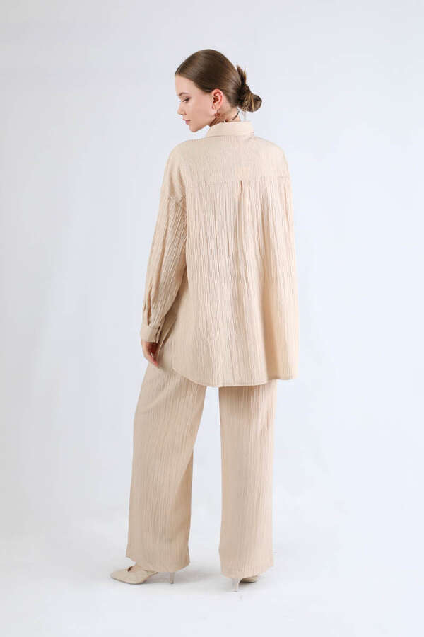 Oversize Shirt Suit Cream - 5