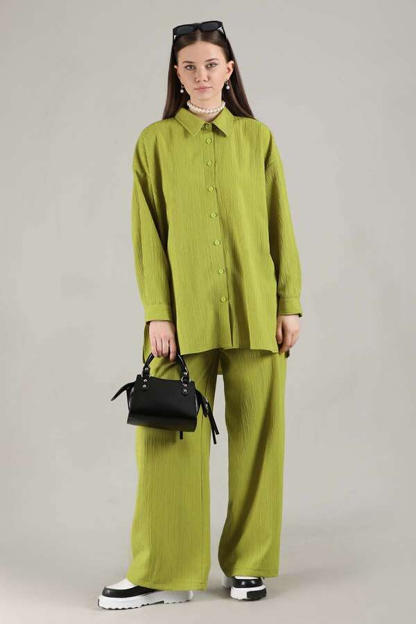 Oversize Shirt Suit Oil Green - 1