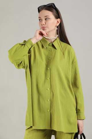 Oversize Shirt Suit Oil Green - 2