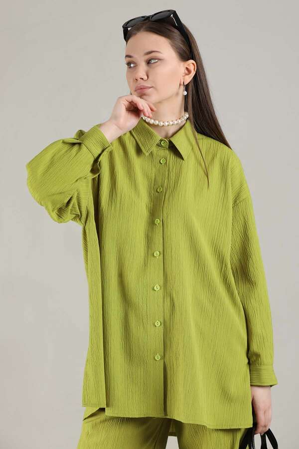 Oversize Shirt Suit Oil Green - 2