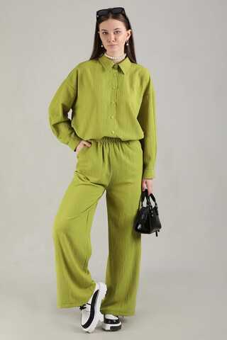 Oversize Shirt Suit Oil Green - 3