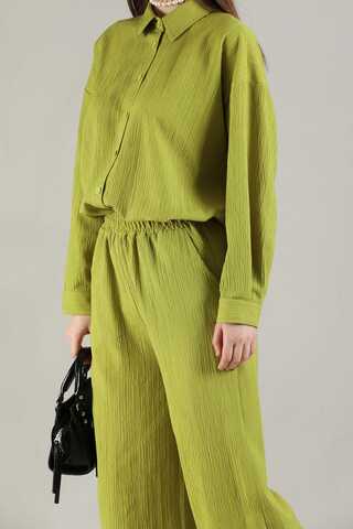Oversize Shirt Suit Oil Green - 4