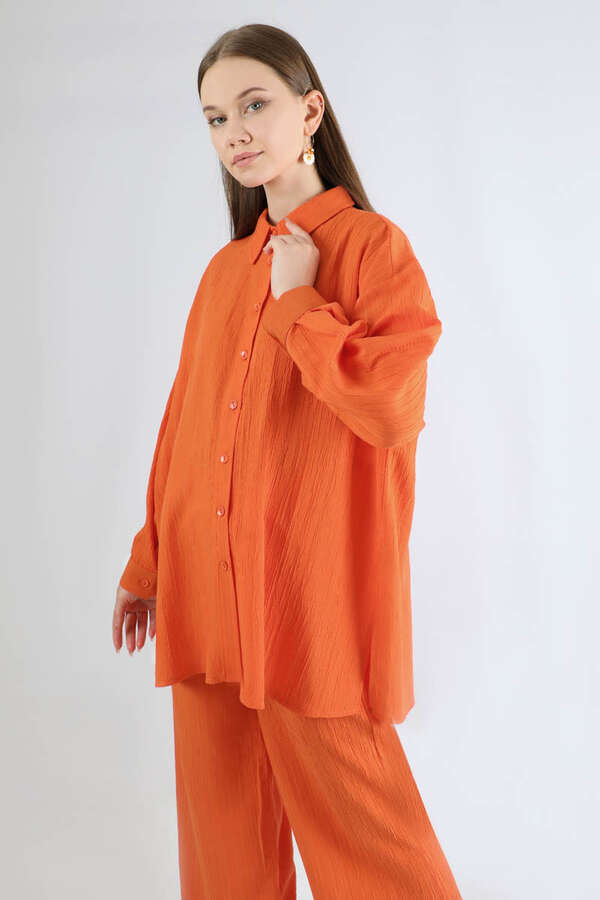 Oversize Shirt Suit Orange - 2
