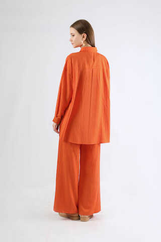 Oversize Shirt Suit Orange - 5