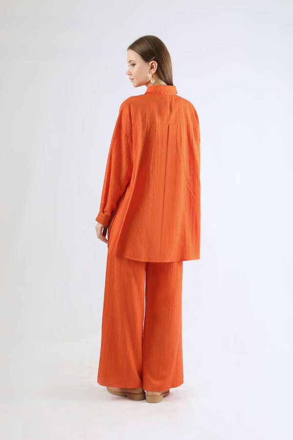 Oversize Shirt Suit Orange - 5