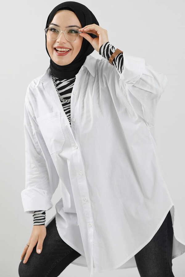 Oversize Shirt White - 1