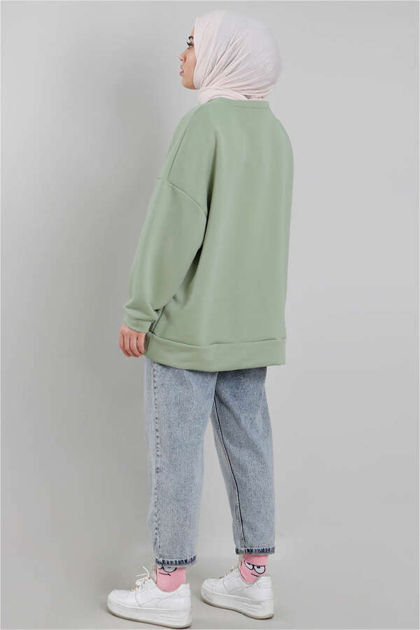 Oversize Sweat Çağla Yeşili - 3