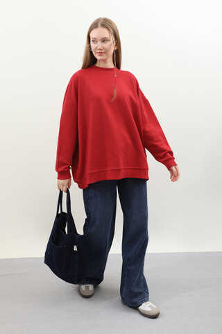 Oversize Sweat Kırmızı - 3