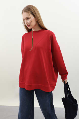 Oversize Sweat Kırmızı - 4