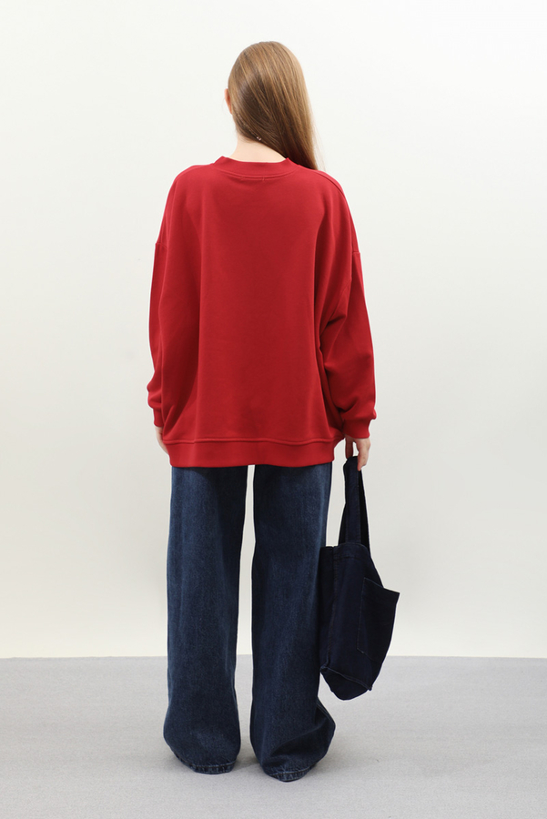Oversize Sweat Kırmızı - 7