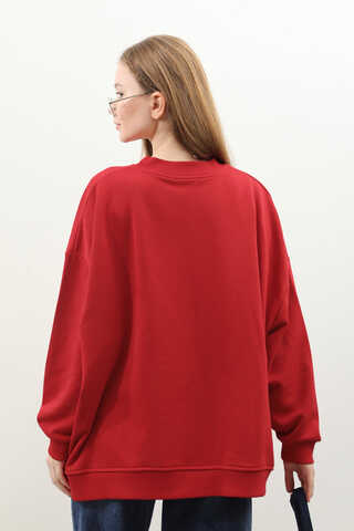 Oversize Sweat Kırmızı - 8