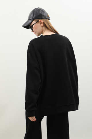 Oversize Sweat Siyah - 9