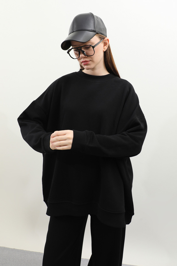 Oversize Sweat Siyah - 6