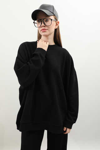 Oversize Sweat Siyah - 7