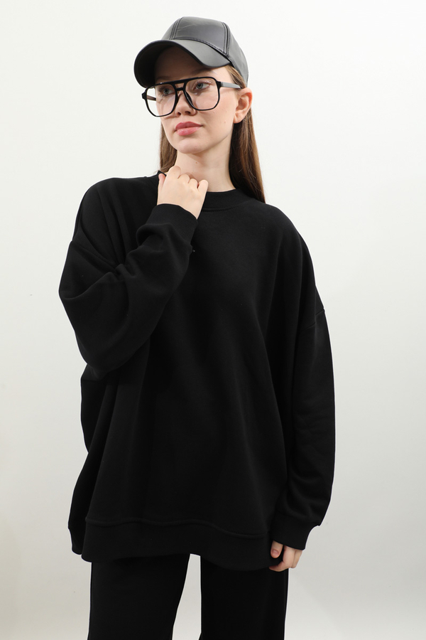 Oversize Sweat Siyah - 7
