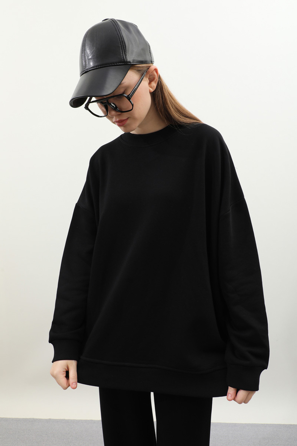 Oversize Sweat Siyah - 8