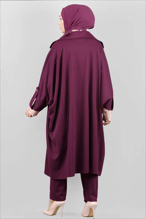 Oversize Takım Mürdüm - 4