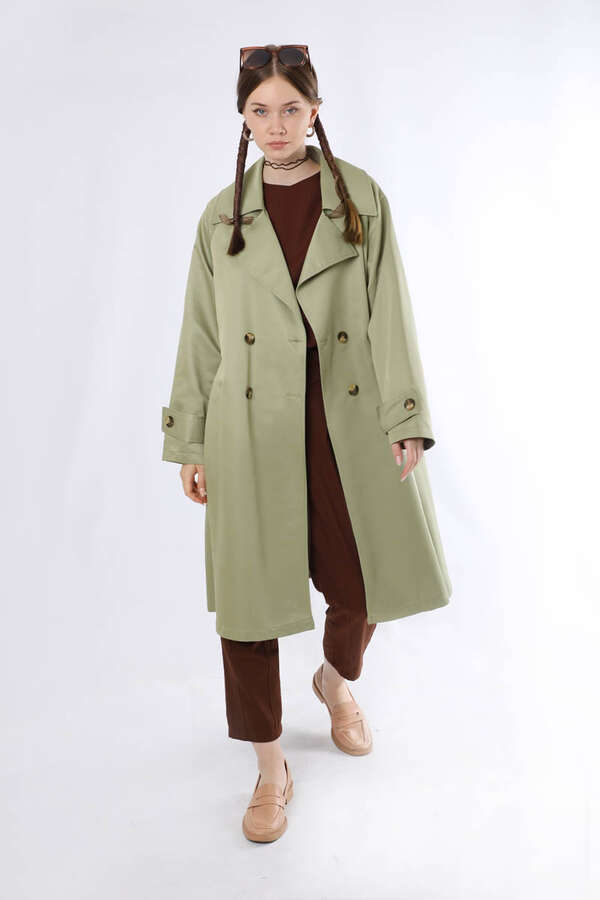 Oversize Trench Coat Mint - 1