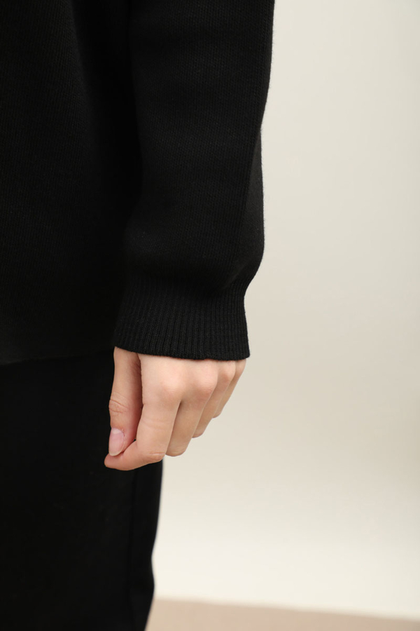 Oversize Triko Hırka Siyah - 7