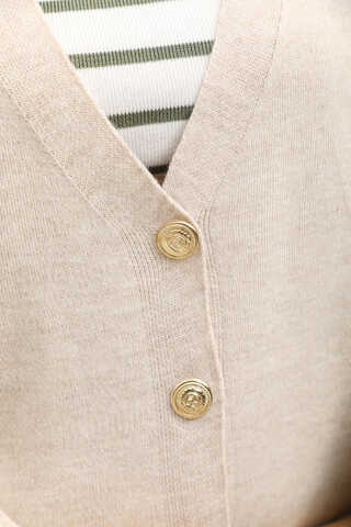 Oversize Triko Hırka Taş - 6