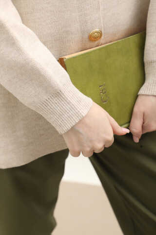 Oversize Triko Hırka Taş - 7