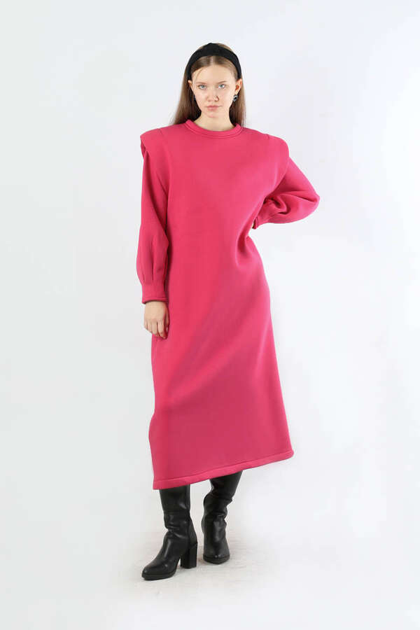 Oversize Üç İplik Elbise Pembe - 1
