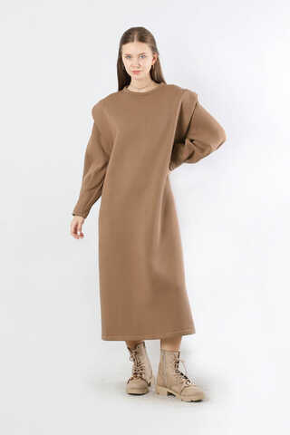 Three Drawstring Dress Beige - 1