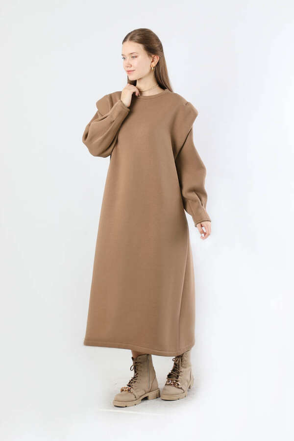 Three Drawstring Dress Beige - 3