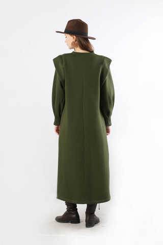 Oversize Three Thread Dress Khaki - 6