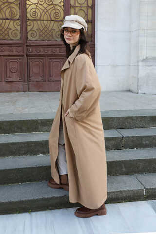 Oversize Vintage Trençkot Camel - 4