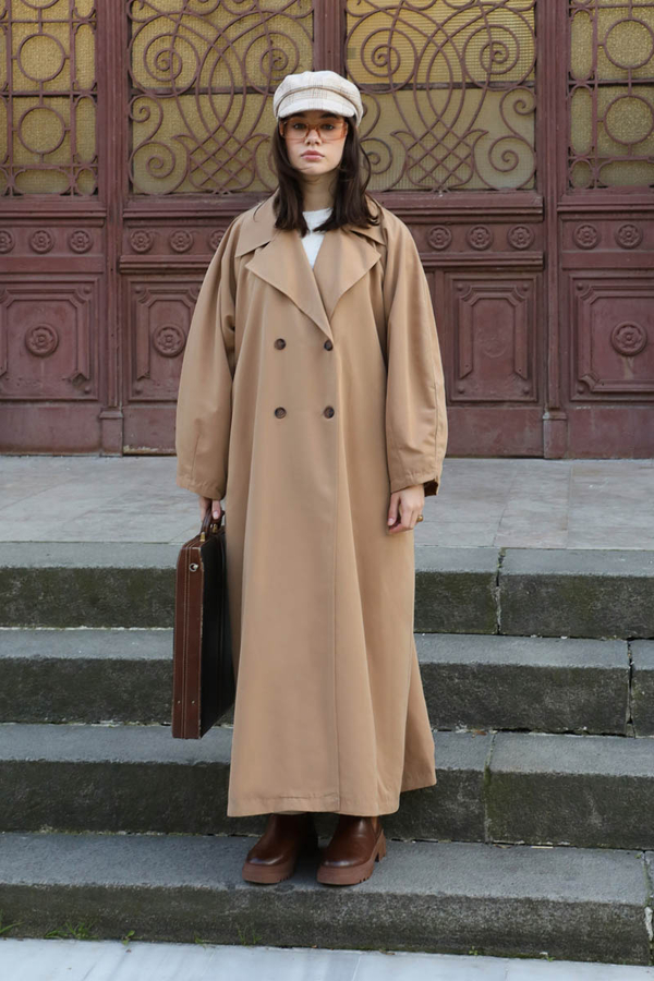 Oversize Vintage Trençkot Camel - 5