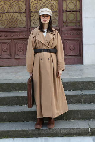 Oversize Vintage Trençkot Camel - 11
