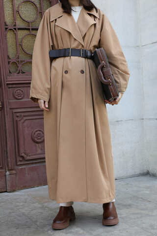 Oversize Vintage Trençkot Camel - 14