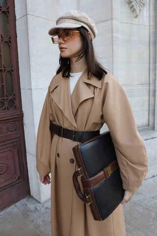 Oversize Vintage Trençkot Camel - 16