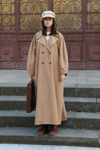 Oversize Vintage Trençkot Camel - 5