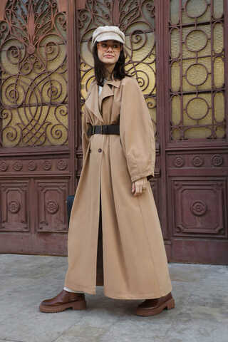 Oversize Vintage Trençkot Camel - 13