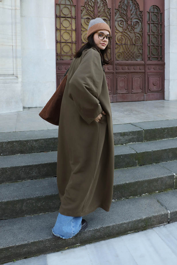 Oversize Vintage Trençkot Haki - 3