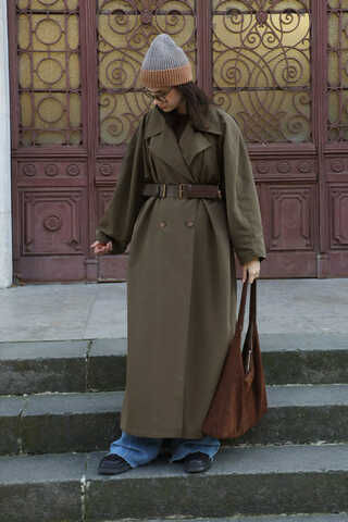 Oversize Vintage Trençkot Haki - 7