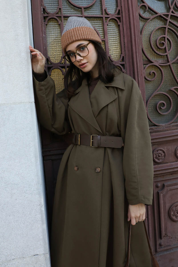 Oversize Vintage Trençkot Haki - 13