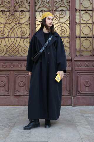 Oversize Vintage Trençkot Siyah - 2