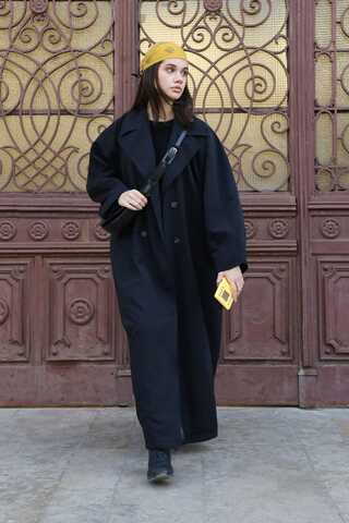 Oversize Vintage Trençkot Siyah - 4