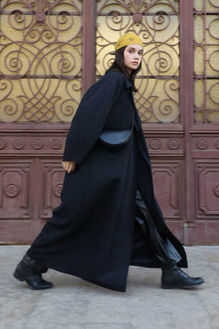Oversize Vintage Trençkot Siyah - 5