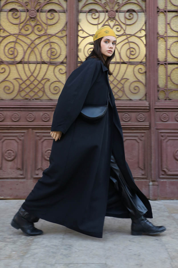 Oversize Vintage Trençkot Siyah - 5