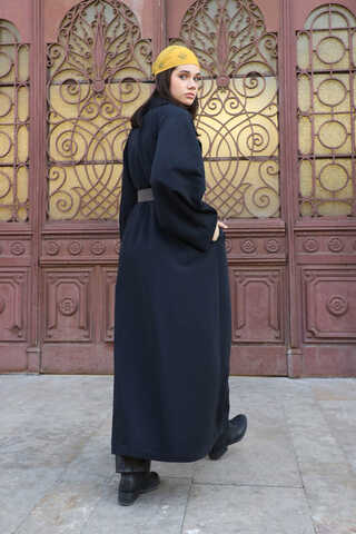 Oversize Vintage Trençkot Siyah - 15
