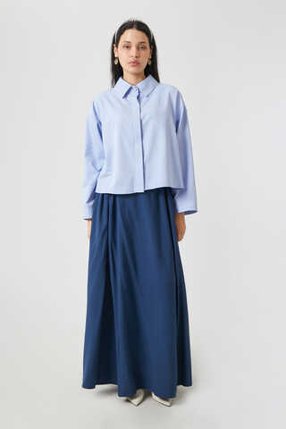 Oversized Short Shirt Baby Blue - 1