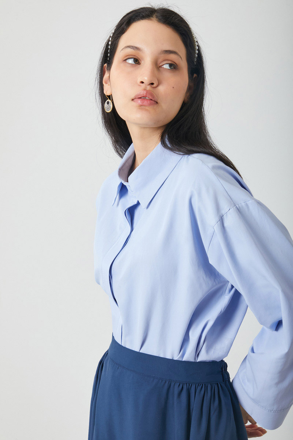 Oversized Short Shirt Baby Blue (1)