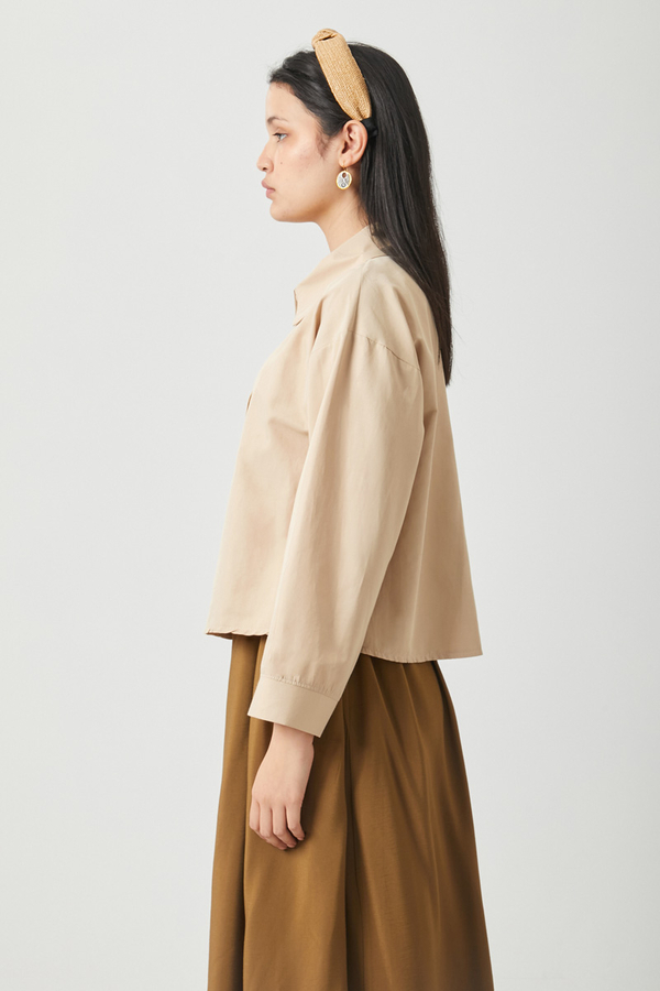 Oversized Short Shirt Camel - 9
